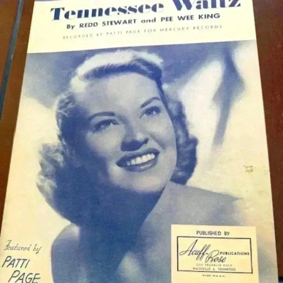 Tennessee Waltz Piano Sheet Music by Redd Stewart and Pee Wee King Patti Page - Picture 1 of 2